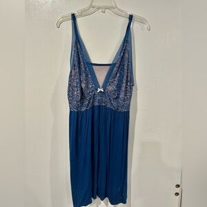 Cacique 18/20 Deep Blue Lace Chemise